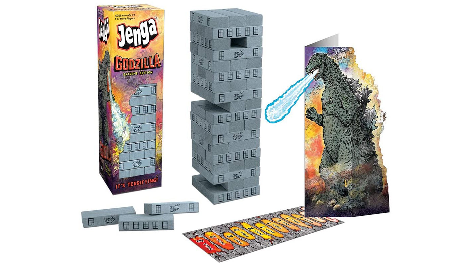 Godzilla Jenga brings the iconic movie monster to the classic family